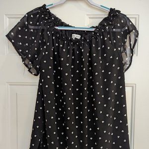Nine West women's black and white blouse